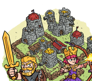 Cell shaded Clash of Clans village - variant 1